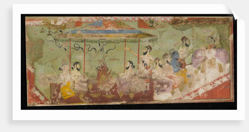 A Sacrificial Ceremony, Album folio with painting, c.1690 by Indian School