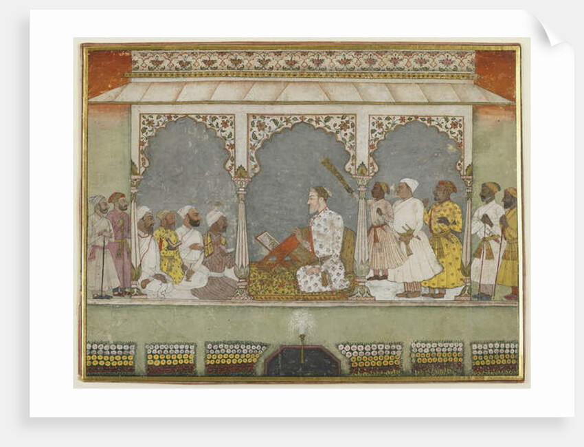 A reading of the Qur'an at court, Album folio with painting, mid-18th century by Indian School