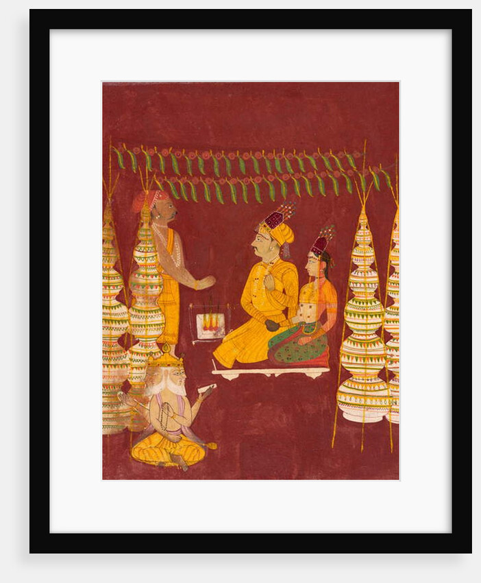 Wedding ceremony in the presence of Brahma, c.1680 by Indian School