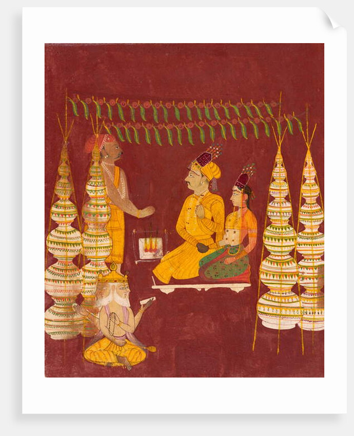Wedding ceremony in the presence of Brahma, c.1680 by Indian School