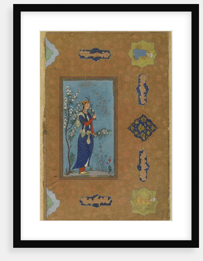 Woman with a spray of flowers, Safavid Period, c.1575 by Persian School