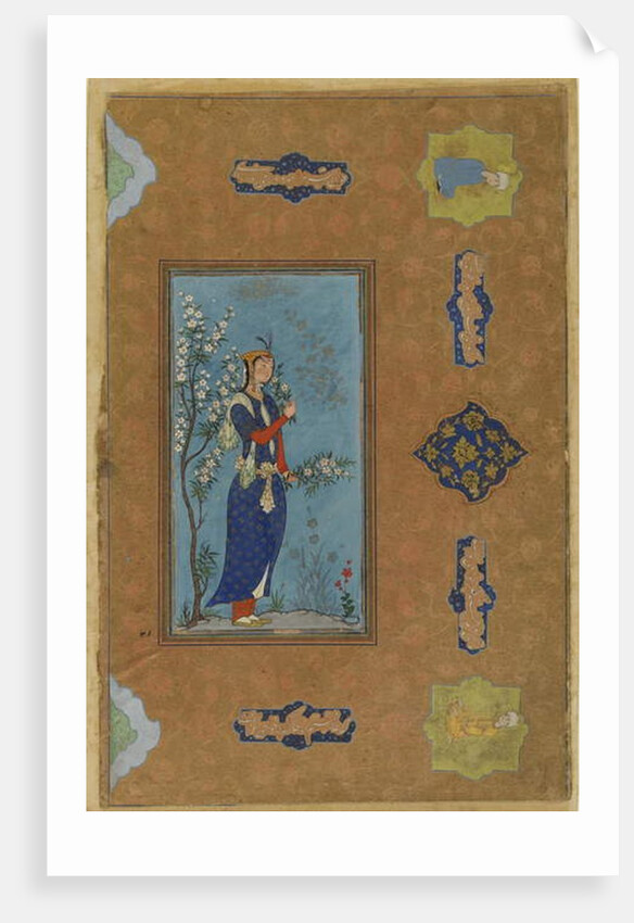 Woman with a spray of flowers, Safavid Period, c.1575 by Persian School