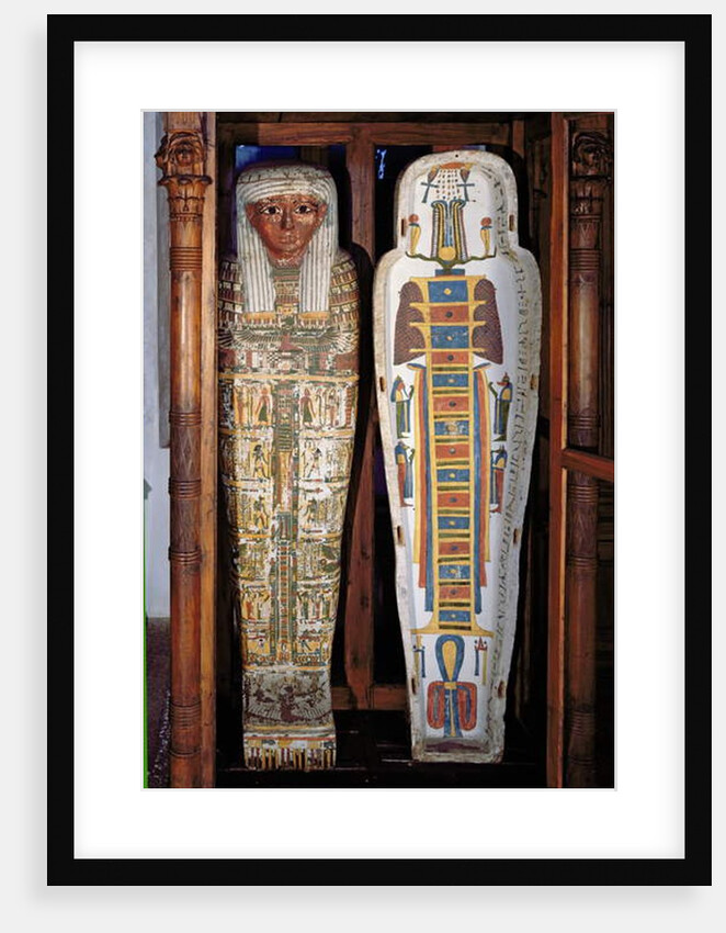 Egyptian sarcophagus covered with hieroglyphics by Egyptian Egyptian