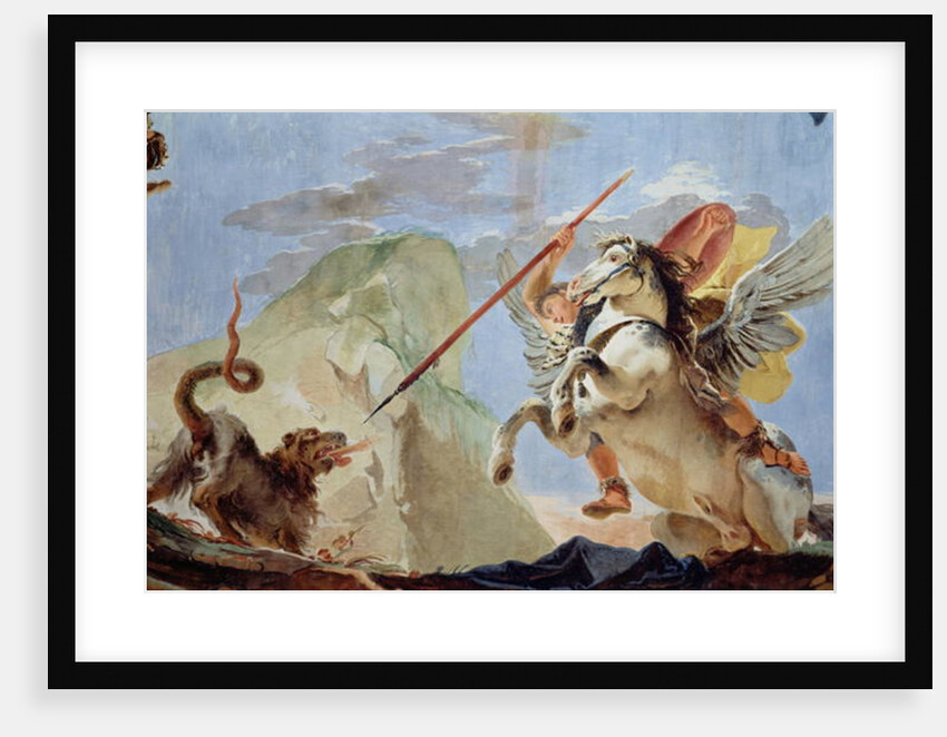 Bellerophon, riding Pegasus, slaying the Chimaera by Giovanni Battista Tiepolo