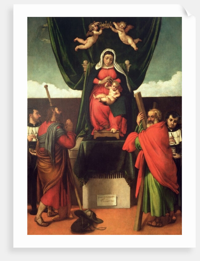 Madonna and Child Enthroned with Four Saints, 1546 by Lorenzo Lotto