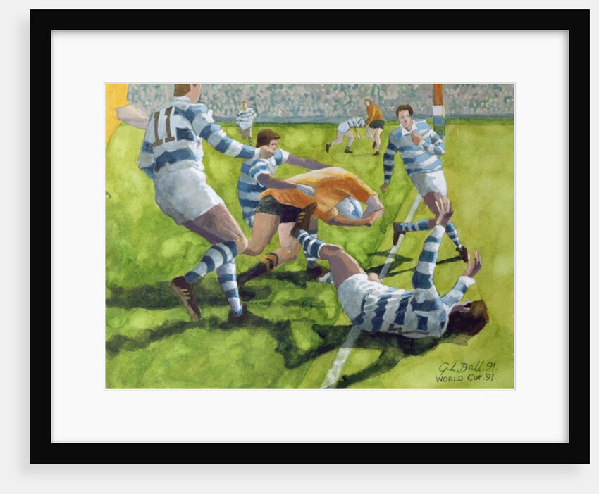 Rugby Match: Australia v Argentina in the World Cup, 1991 by Gareth Lloyd Ball