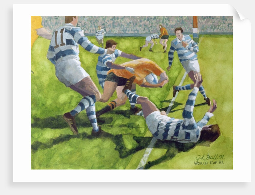 Rugby Match: Australia v Argentina in the World Cup, 1991 by Gareth Lloyd Ball