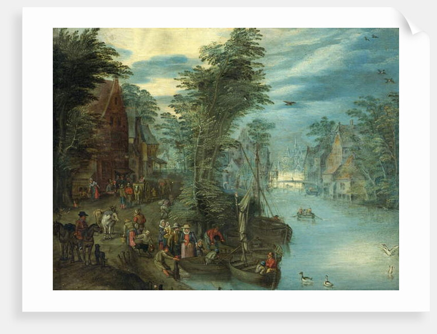 River Scene, c.1630-50 by Jan the Elder (style of) Brueghel