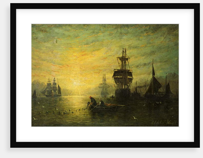 Sunset with Boats, 1875 by William Adolphus Knell