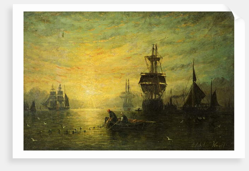 Sunset with Boats, 1875 by William Adolphus Knell