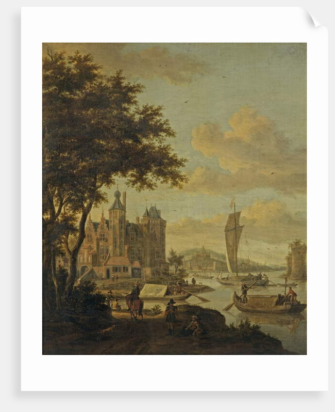 Dutch Beach Scene with Shipping by Abraham Storck