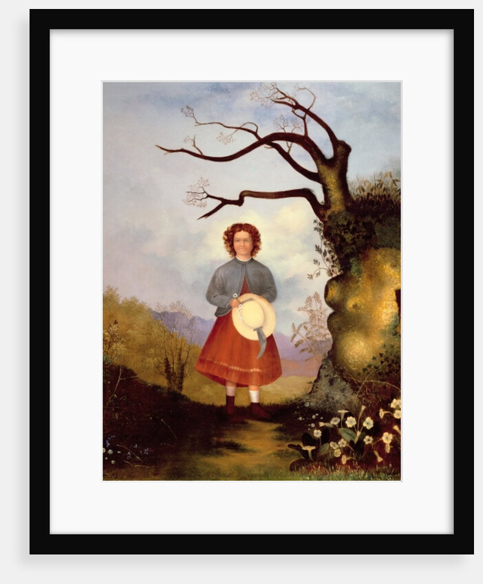 Young Girl in a Landscape with Primroses, c.1850 by English School