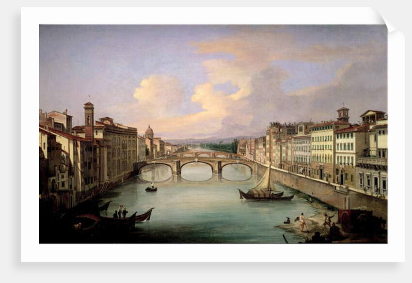 Florence from the Ponte Vecchio by Giovanni Signorini