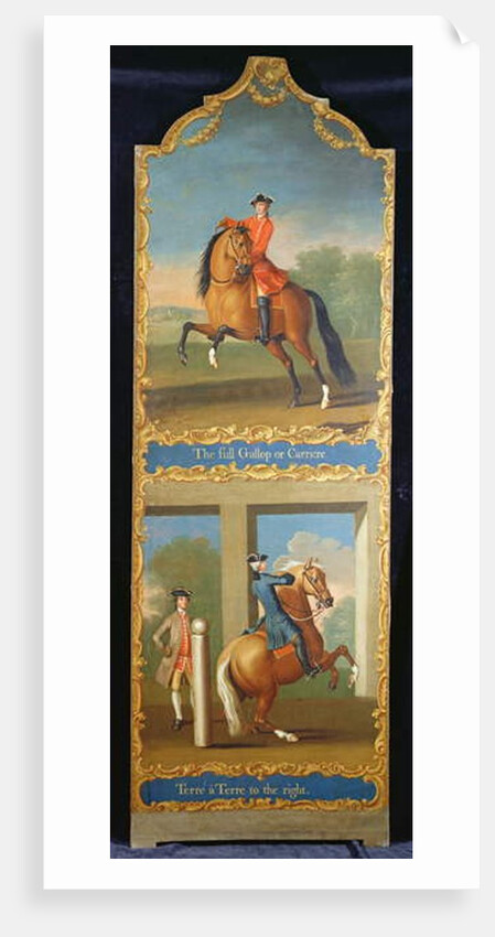 The Full Gallop or Carriere and Terre a Terre to the right, c.1750 by Thomas of Pall Mall Butler