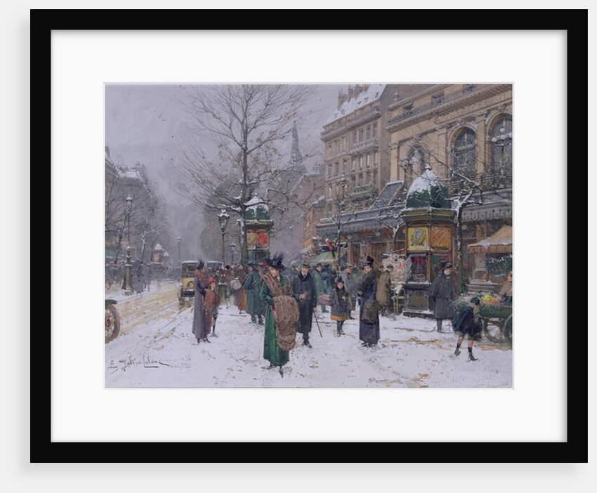 Parisian street scene by Eugene Galien-Laloue