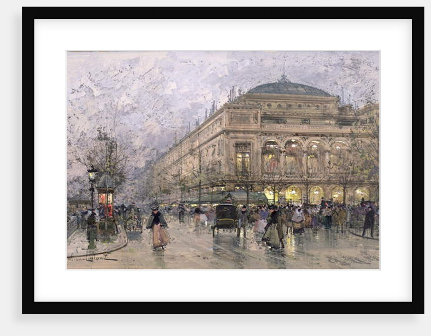Parisian Street Scene by Eugene (1854-1941) Galien-Laloue