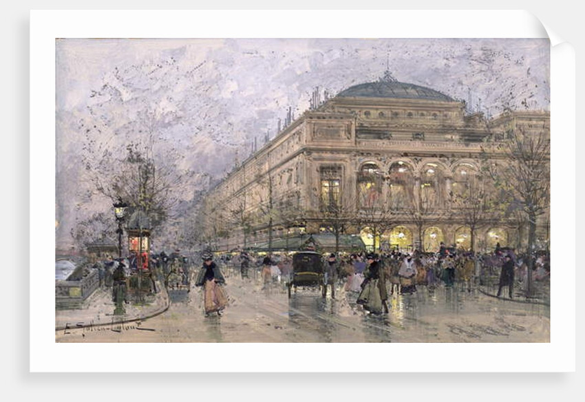 Parisian Street Scene by Eugene (1854-1941) Galien-Laloue