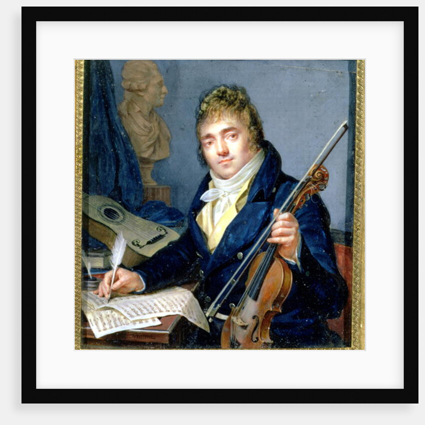 Portrait of a Composer, with his Violin and Score by Francois Elie Vincent