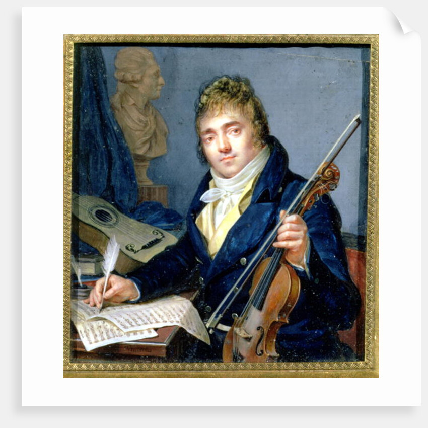 Portrait of a Composer, with his Violin and Score by Francois Elie Vincent
