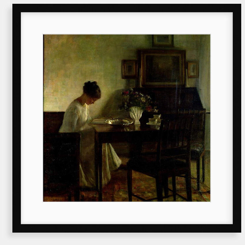 Girl Reading in an Interior by Carl Holsoe