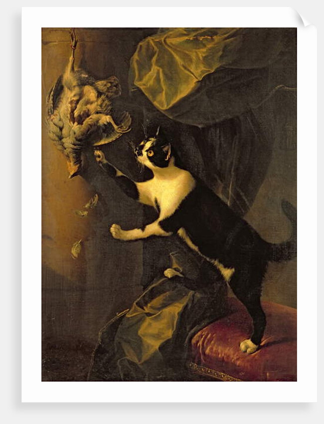Cat and Dead Game by Alexandre-Francois Desportes