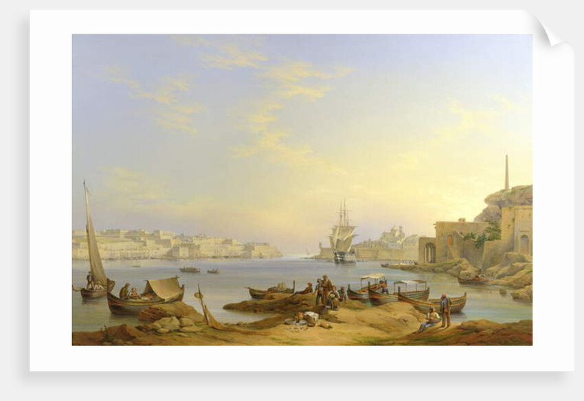 Grand Harbour, Valletta, Malta, 1850 by John or Giovanni Schranz