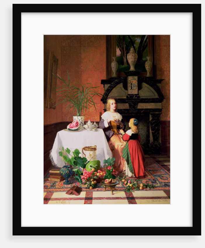 Interior with figures and fruit by David Emil Joseph de Noter