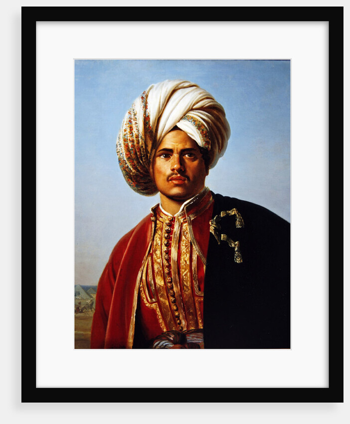 Ottoman turbanned warrior by Francois Henri Alexandre La Fond