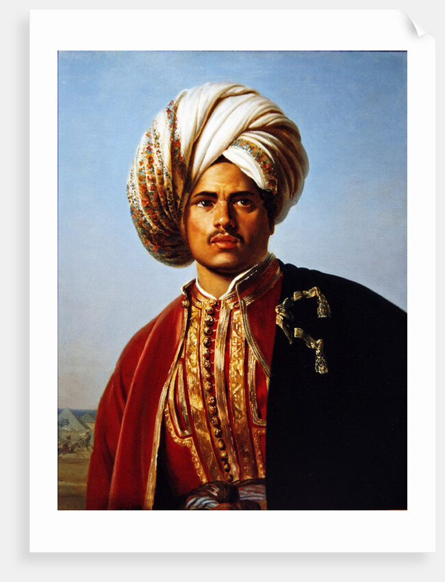 Ottoman turbanned warrior by Francois Henri Alexandre La Fond