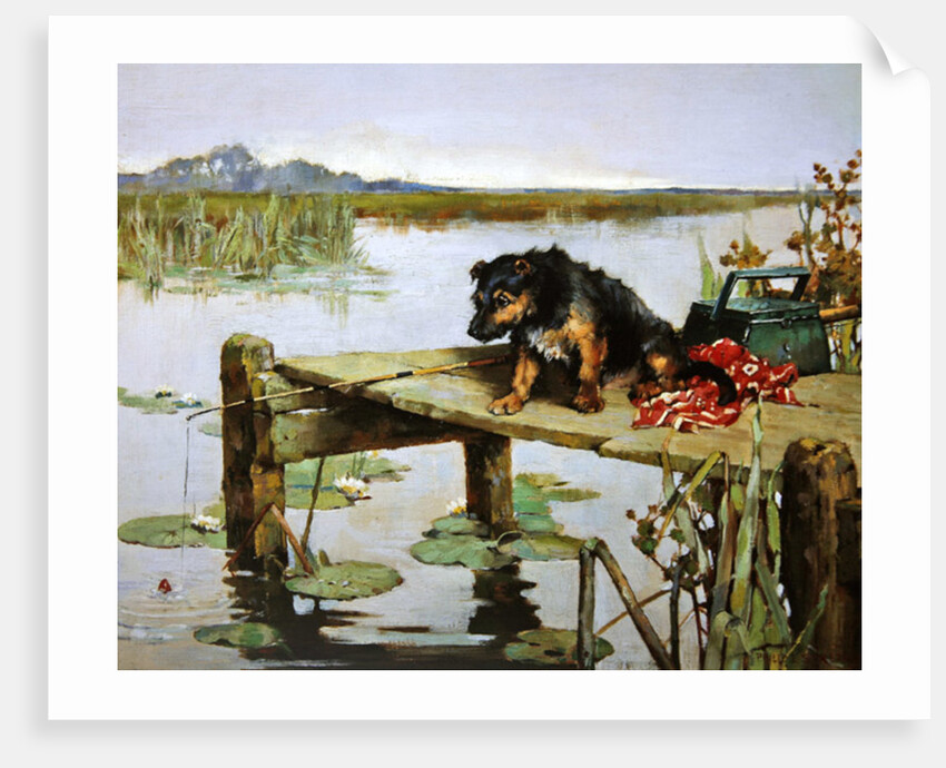 Terrier - Fishing, c.1890 by Philip Eustace Stretton