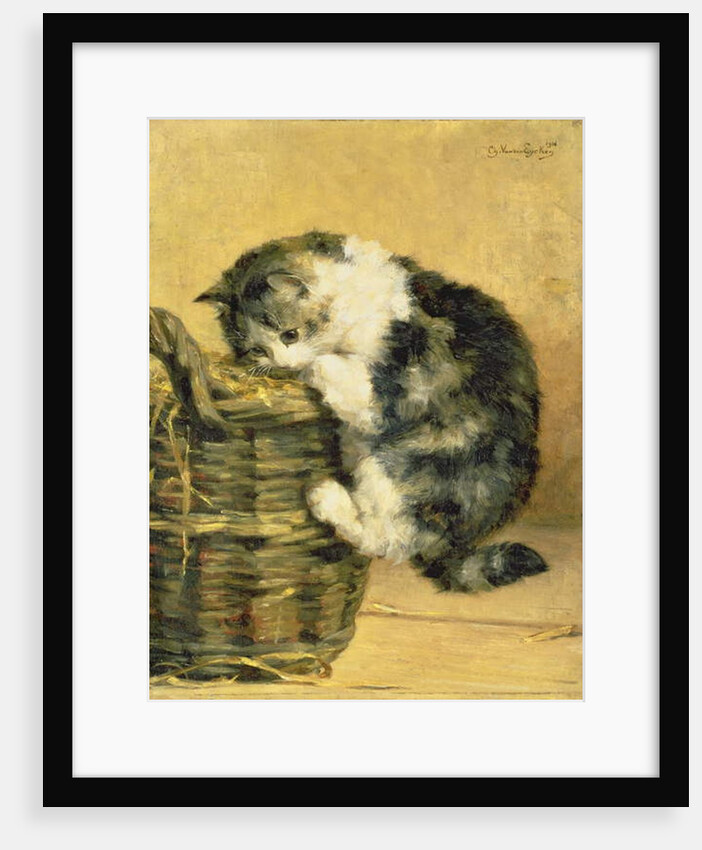 Cat with a Basket by Charles van den Eycken