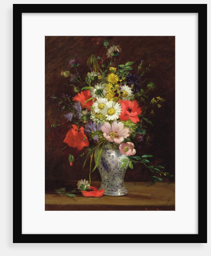 Still life with flowers in a vase, c.1866 by Louise Darru
