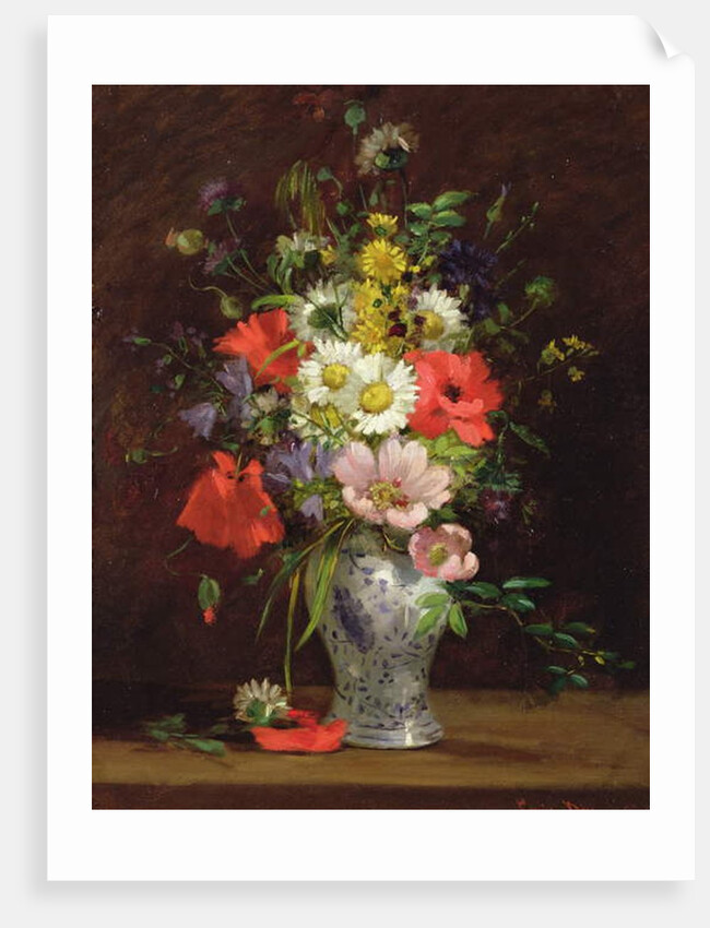 Still life with flowers in a vase, c.1866 by Louise Darru
