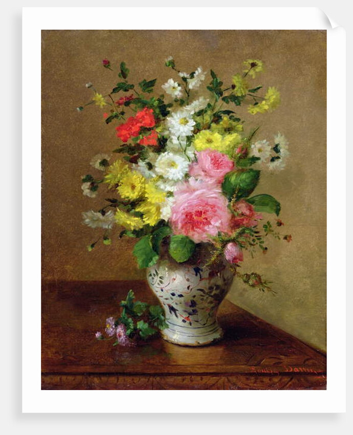 Still life with flowers in a vase, c.1866 by Louise Darru