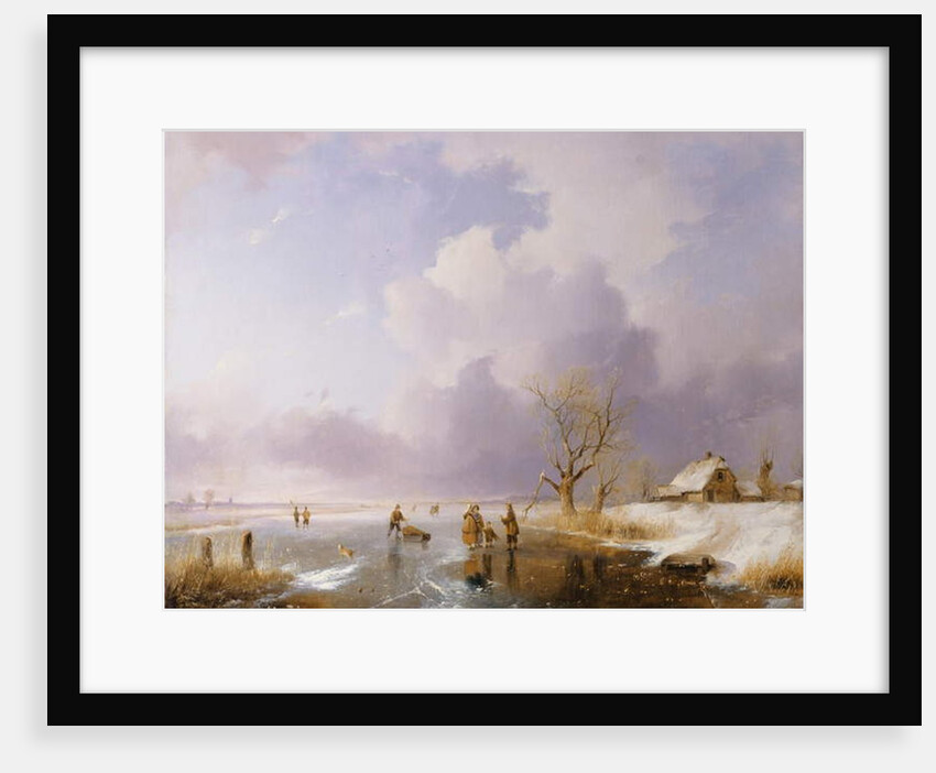 Landscape with frozen canal, 1842 by Remigius van Haanen