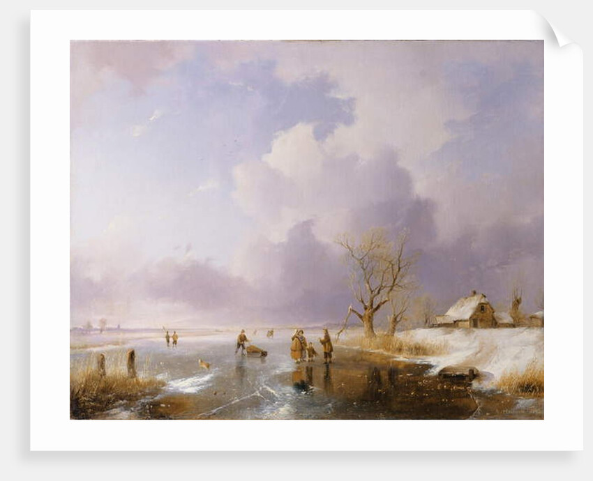 Landscape with frozen canal, 1842 by Remigius van Haanen