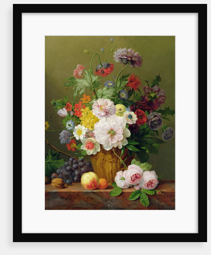 Still Life with Flowers and Fruit by Anthony Obermann