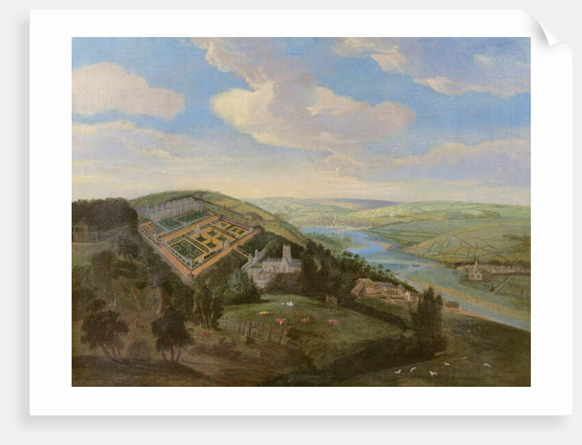 Tawstock Court in Devon, with a view of Barnstable in the distance, c.1740 by English School