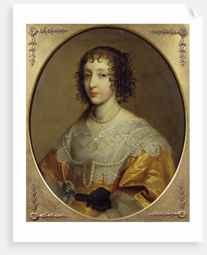 Portrait of Henrietta Maria, Queen consort of Charles I of Great Britain and Ireland by Cornelius Janssen van Ceulen