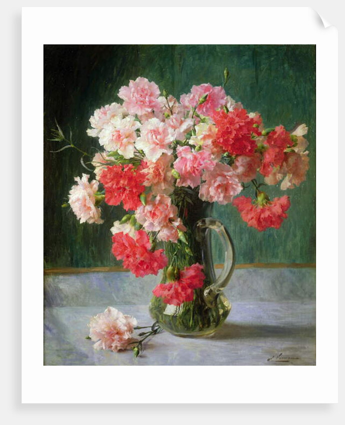 Still life of Carnations by Emile Vernon