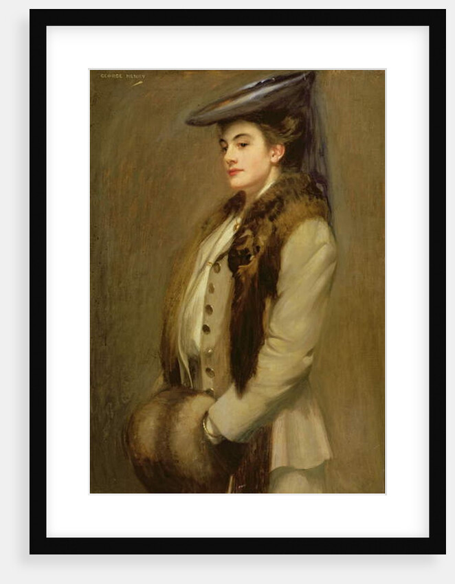Portrait of a lady with fur stole and muff by George F. Henry
