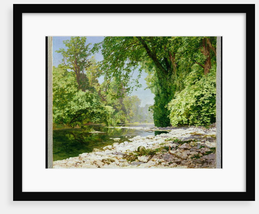 Wooded riverscape by Leopold Rolhaug