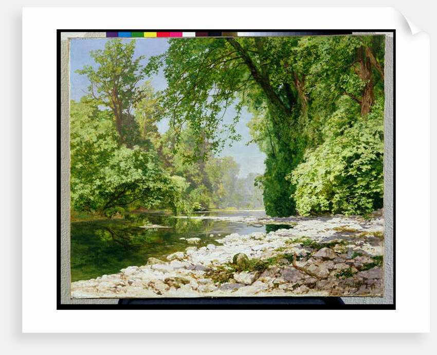 Wooded riverscape by Leopold Rolhaug