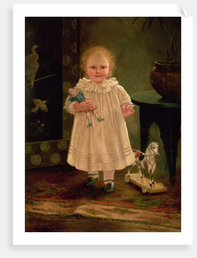 Child with a doll and a toy horse, c.1840 by English School