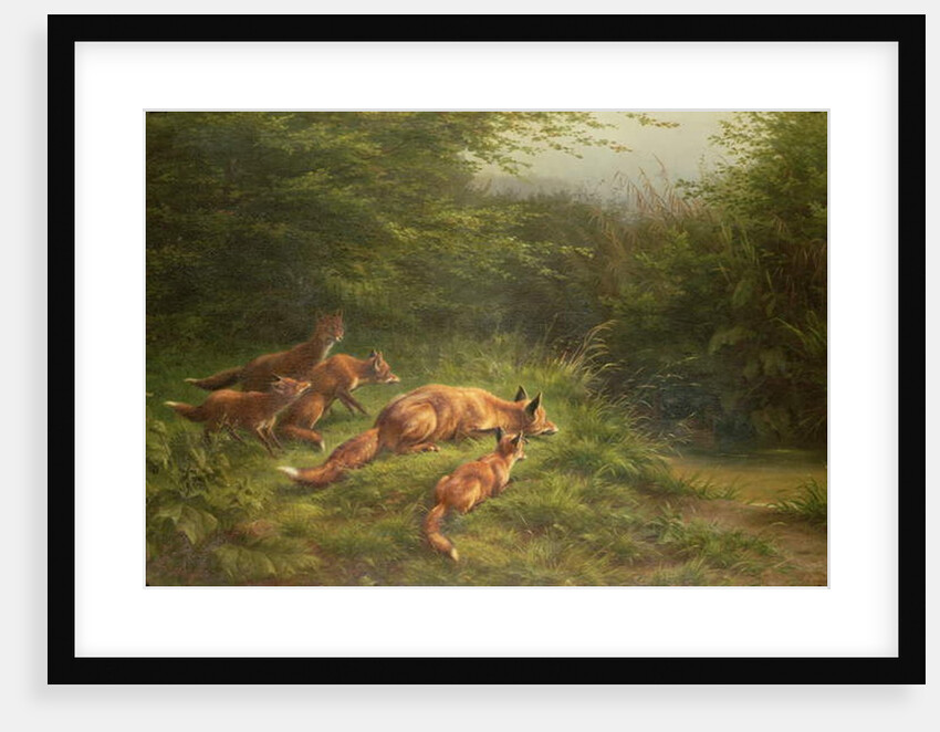 Foxes waiting for the prey by Carl Friedrich Deiker