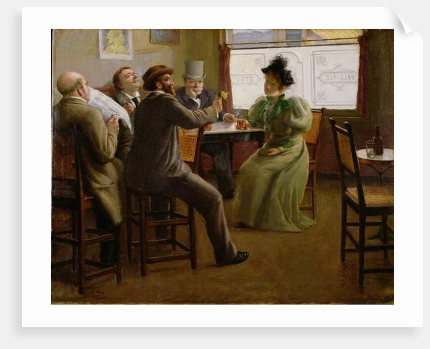 Bar interior, c.1880 by Belgian School