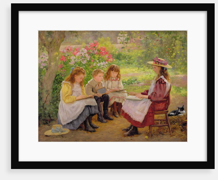 Lesson in the Garden, 1900 by Ada Shirley-Fox