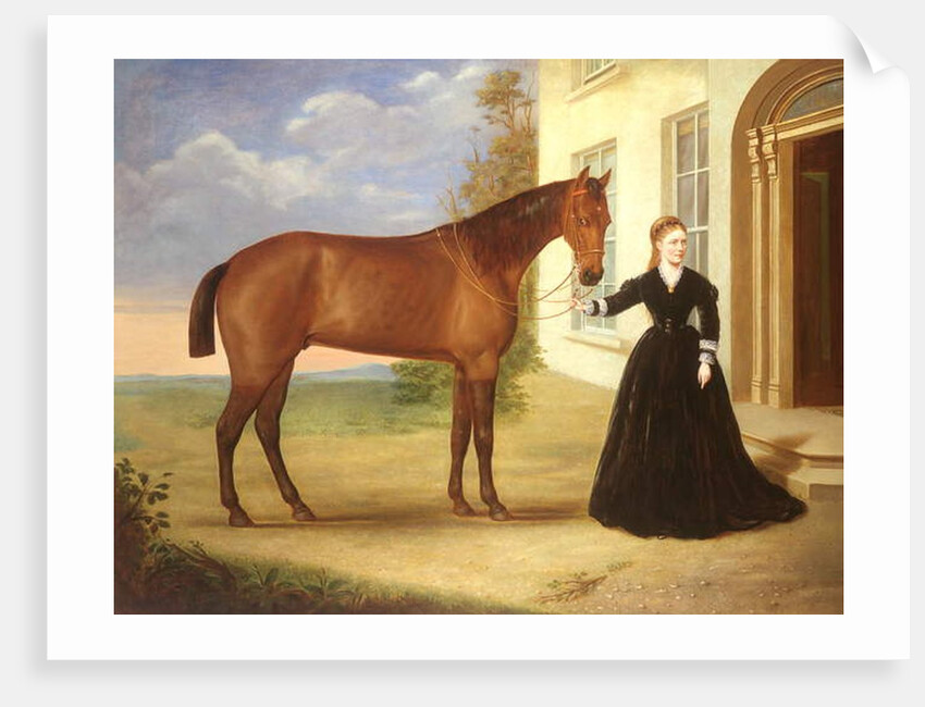 Portrait of a lady with her horse, c.1840 by English School