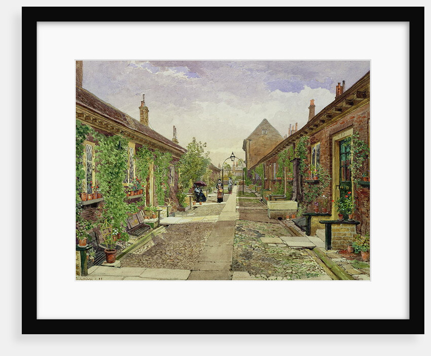 Skinners' Alms Houses, Mile End Road, Stepney, 1883 by John Crowther