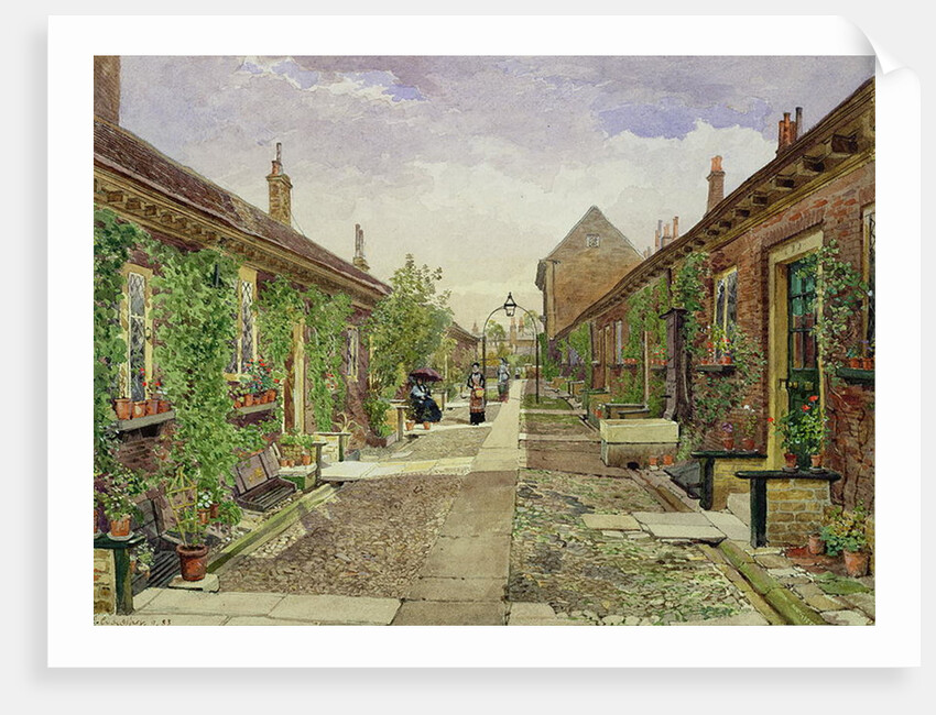 Skinners' Alms Houses, Mile End Road, Stepney, 1883 by John Crowther